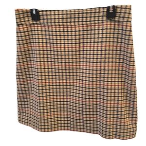 J. Crew Beige and Black Checkered Mini Skirt